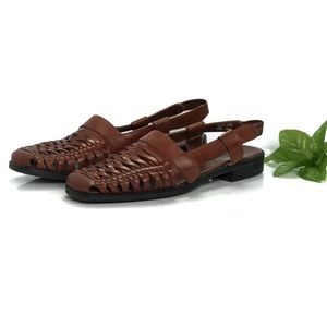 J. G. Hook Lorna Woven Sling back flat sandals 8M
